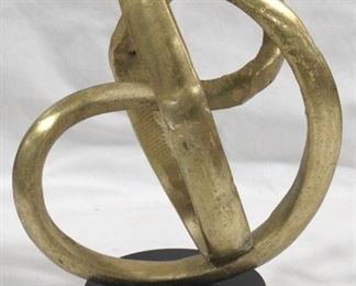 3288 - Gold Three Hands Metal Statue w/ Black Base 11.5" tall
