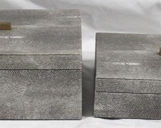 3291 - Pair of Gray Three Hands Storage Boxes 10.5" x 4" x 8"
