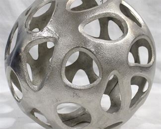 3293 - Silver Three Hands Metal Sculpture 13" round
