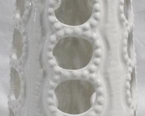 3298 - White Three Hands Ceramic Vase 18.5" tall
