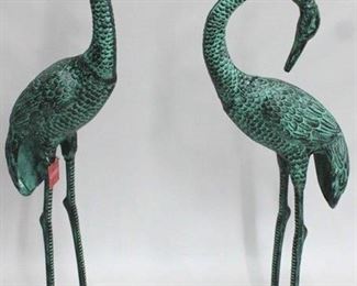 3302 - Pair tall metal cranes by Three Hands 34" tall
