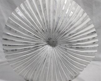 3300 - White/Silver Three Hands Wood Vase 17" tall
