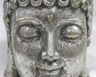 3320 - Silver Three Hands Buddha Head 17" tall
