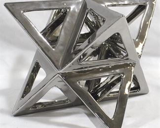 3331 - Silver Three Hands Star Sculpture 10" x 10"
