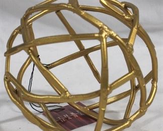 3334 - Gold Three Hands Metal Ball 8" round
