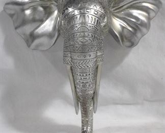 3335 - Silver Three Hands Elephant Sculpture 11" x 12"
