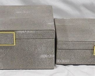 3342 - Pair of Gray Three Hands Storage Boxes 19" x 8" x 5"
