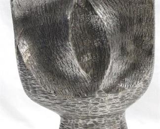 3348 - Three Hands Metal Sculpture with Marble Base 15" tall
