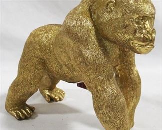 3367 - Gold Three Hands Gorilla Figure 9" tall
