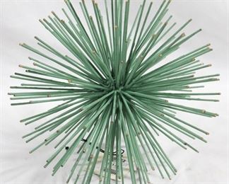 3369 - Green Three Hands Metal Art Statue 9" round
