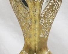 3380 - Gold Three Hands Giraffe Head Statue 18.5" tall
