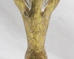 3388 - Gold Three Hands Giraffe Head Statue 17" tall
