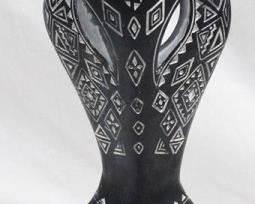 3389 - Black and White Three Hands Giraffe Head Statue 19.5" tall
