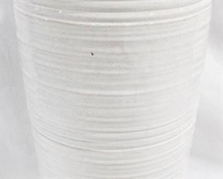 3395 - White and Brown Three Hands Ceramic Vase 19" tall
