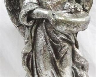 3401 - Silver Three Hands Angel Statue 31" tall
