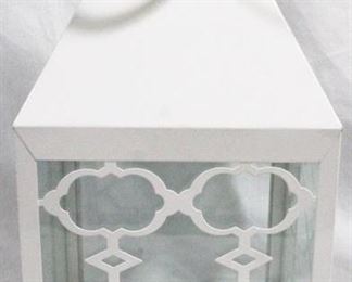 3403 - White Three Hands Lantern 20.5" tall
