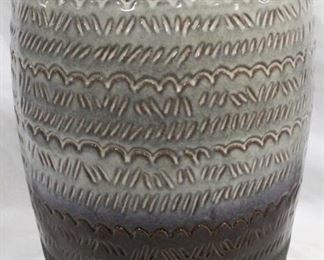 3407 - Gray Three Hands Ceramic Vase 19" tall
