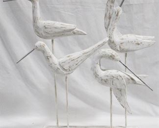 3511 - Wood Birds Statue (As is/2 Broken Heads)
