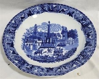 4000 - Blue & White Large Platter - 18" round
