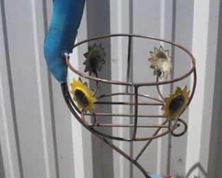 7003 - Metal Peacock Planter 31" tall
