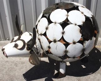 7006 - Metal Ball Shape Cow 24" long
