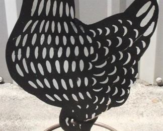7010 - Metal Chicken 16.5" tall
