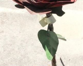 7014 - Metal Rose Flower 19" tall
