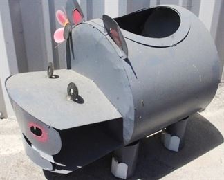 7018 - Metal Hippo Planter 17" long
