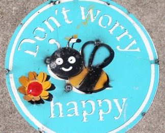 7025 - Metal Bee Sign 12.5" round
