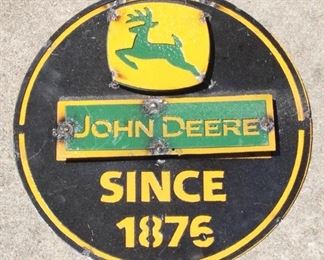 7026 - Metal John Deere Sign 12.5" round
