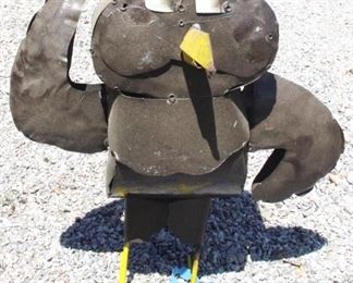 7035 - Metal Black Bird 20" tall
