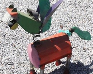 7052 - Metal Donkey, spring head 19" tall
