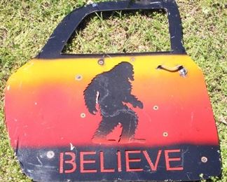 7056 - Metal Door Sign with Bigfoot 25" tall
