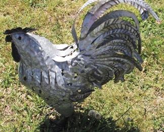7071 - Metal Rooster 21" tall
