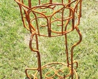 7088 - Metal Wire Planter 29" tall
