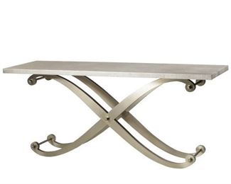 8003 - Elizabeth Console Table - Shagreen Top/ Stainless Steel Legs - 73 x 23.5 x 31.5
