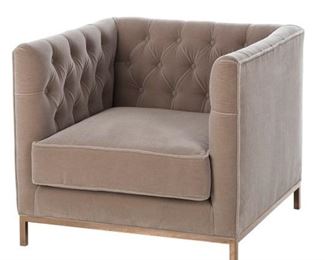 8019 - Vinci Tufted Occasional Chair - Vic Stone 33.5 x 33.5 x 29
