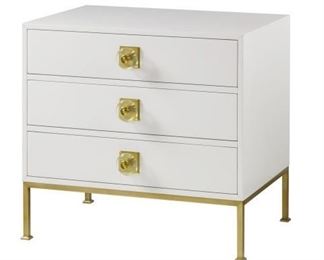 8044 - Formal Chest - 3 Drawer / White Lacquer 31.5 x 22 x 29.5
