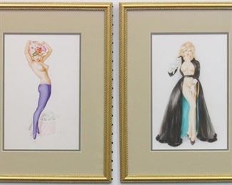 9002 - SET OF 2 PIN UP GIRLS BY ALBERTO VARGAS 15.5 X 20
