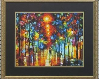 9006 - NIGHT PARK GICLEE BY LEONID AFREMOV 25.5 X 22
