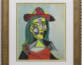 9018 - GIRL WITH FUR COLLAR GICLEE BY PABLO PICASSO 24.5 X 27.5
