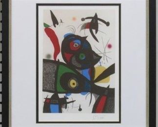 9034 - CONTEMPORARY PRINT BY JOAN MIRO 15.5 X 18

