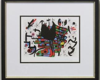 9033 - CONTEMPORARY PRINT BY JOAN MIRO 15.5 X 19
