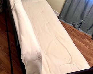 Vintage cherry-colored futon couch with additional mattress for full-size bed conversion - $200