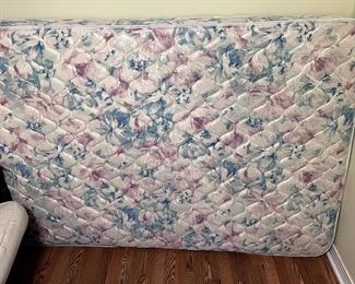 Vintage cherry-colored futon couch with additional mattress for full-size bed conversion - $200