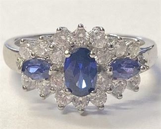 6w - 1.00CT Tanzanite Sterling Silver Ring Sz 7
