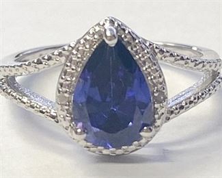 13w - 3.01CT Tanzanite Sterling Silver Ring Sz 8.25
