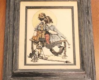 235 - Framed Norman Rockwell print - 14.5 x 17.5
