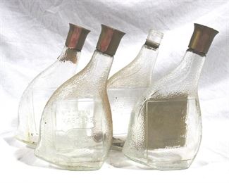 390 - 4 pc. Jim Beam Glass Bottles 10.5" inches
