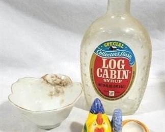 814 - Vintage Log Cabin Syrup Bottle and More
